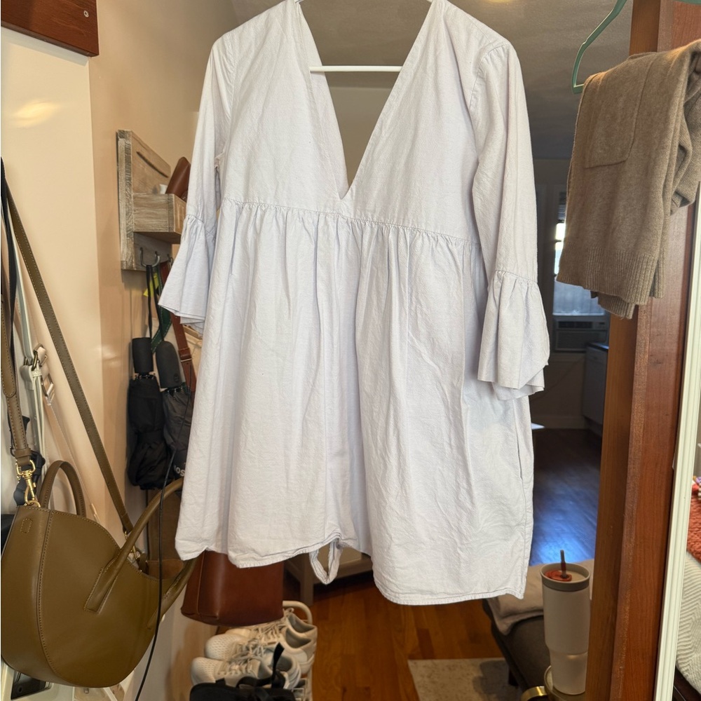 Light Blue V-Neck Tunic Dress / Romper
